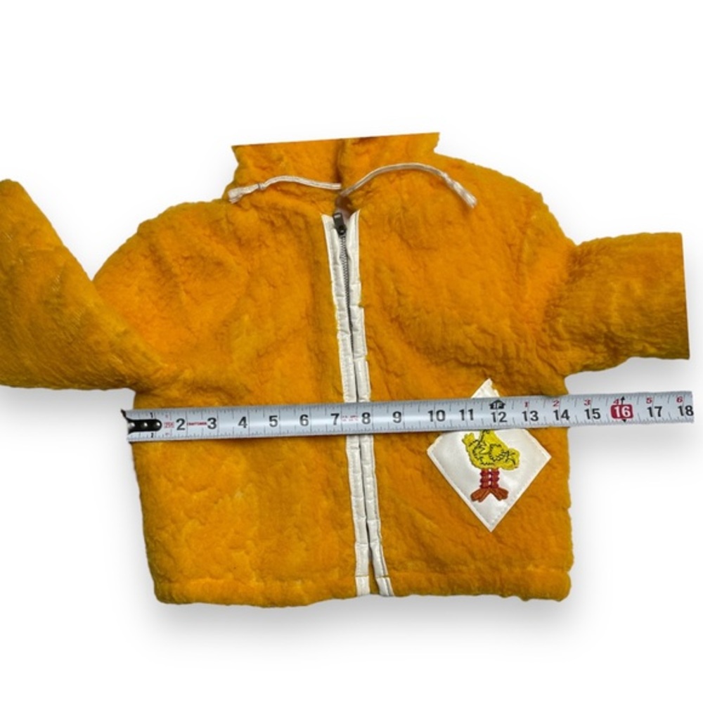 Rare Vintage Sesame‎ Street Muppet Big Bird Zip Hooded Fuzzy Jacket Yellow - Picture 3 of 13